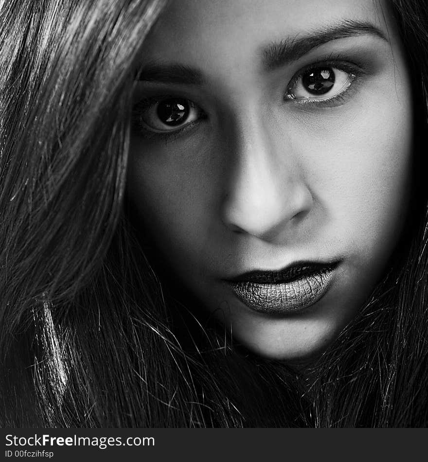 Portrait of a beauty woman model taken in the studio. Portrait of a beauty woman model taken in the studio