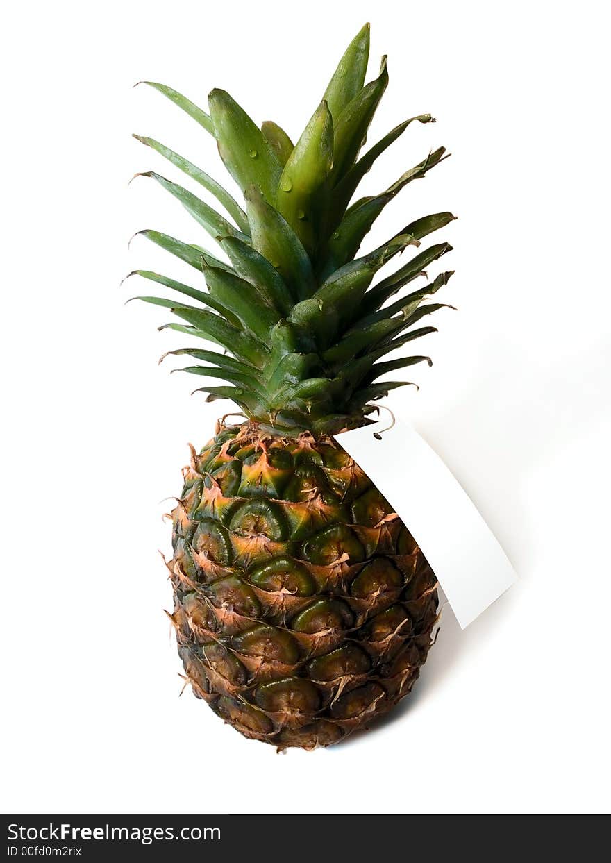 Pineapple with tag