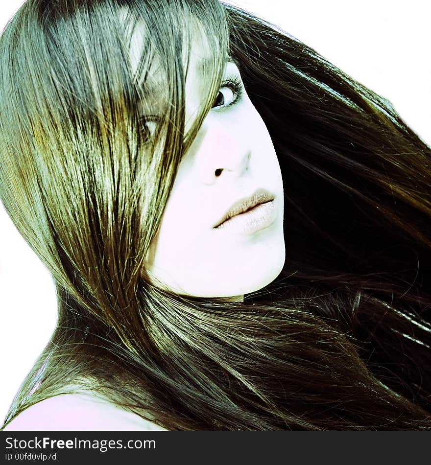 Portrait of a beauty woman model taken in the studio. Portrait of a beauty woman model taken in the studio