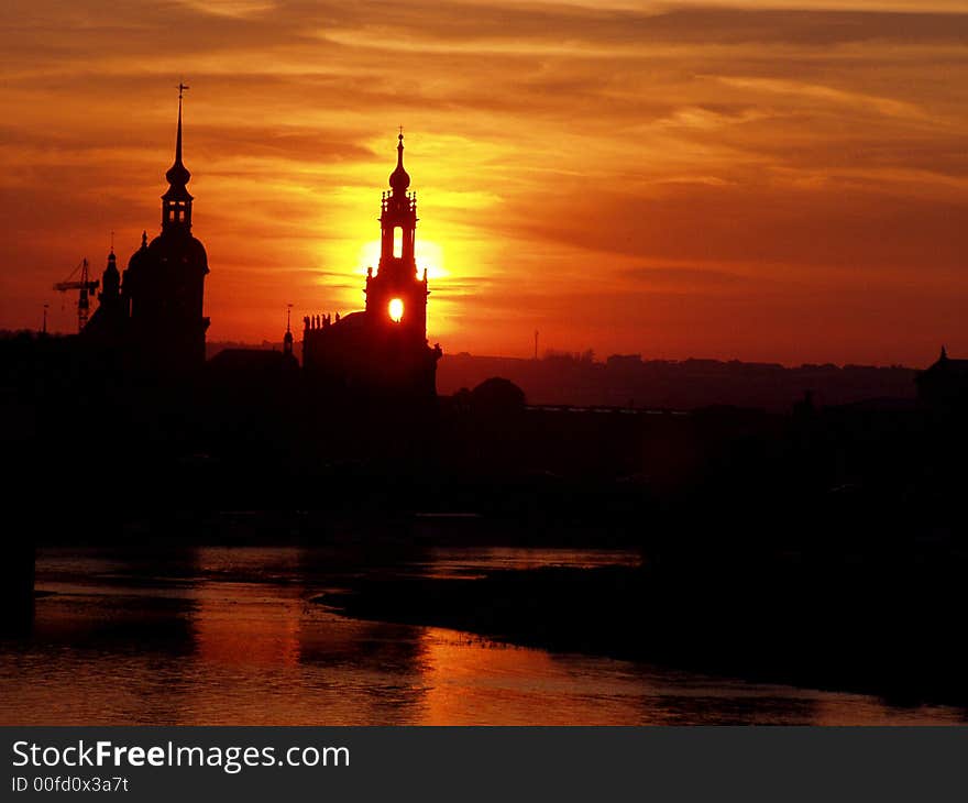 Red shining sundown