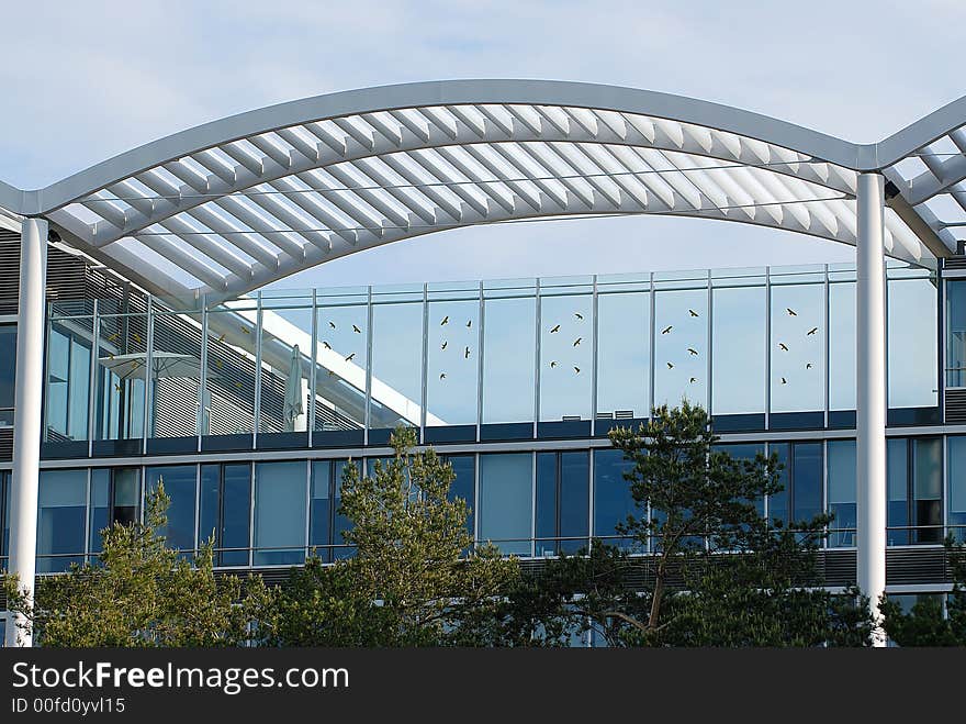 Glass wall of the office building. south Germany. Glass wall of the office building. south Germany.