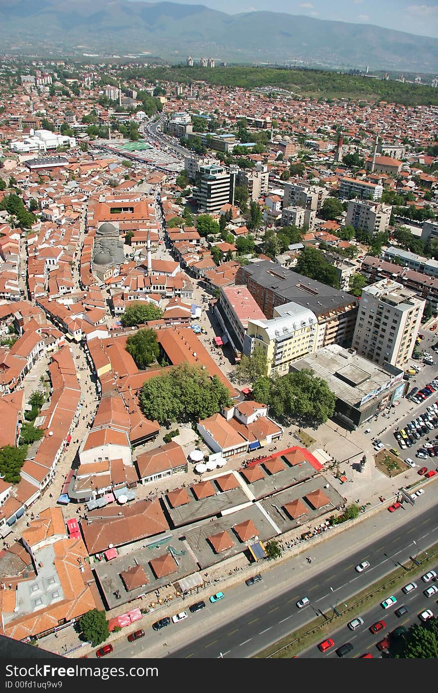 Aerophoto of Skopje Macedonia