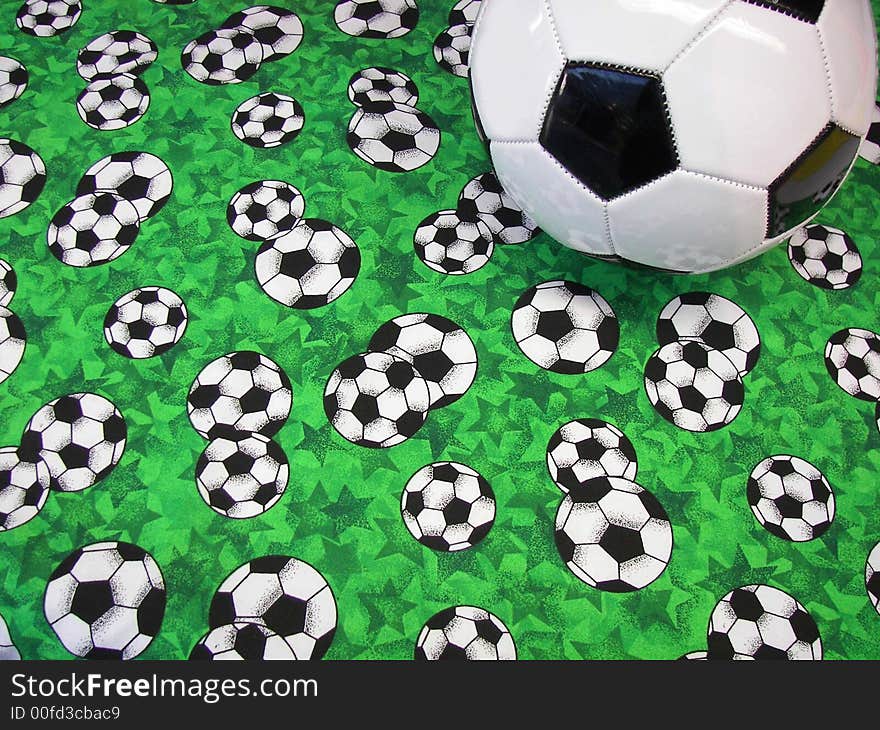 Soccer ball on a fun sport print. Soccer ball on a fun sport print