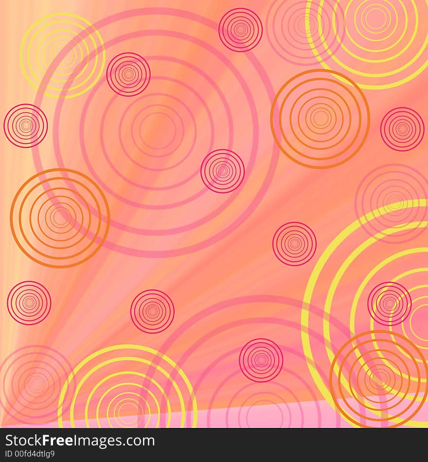 Computer generated illustration of  background with color circles