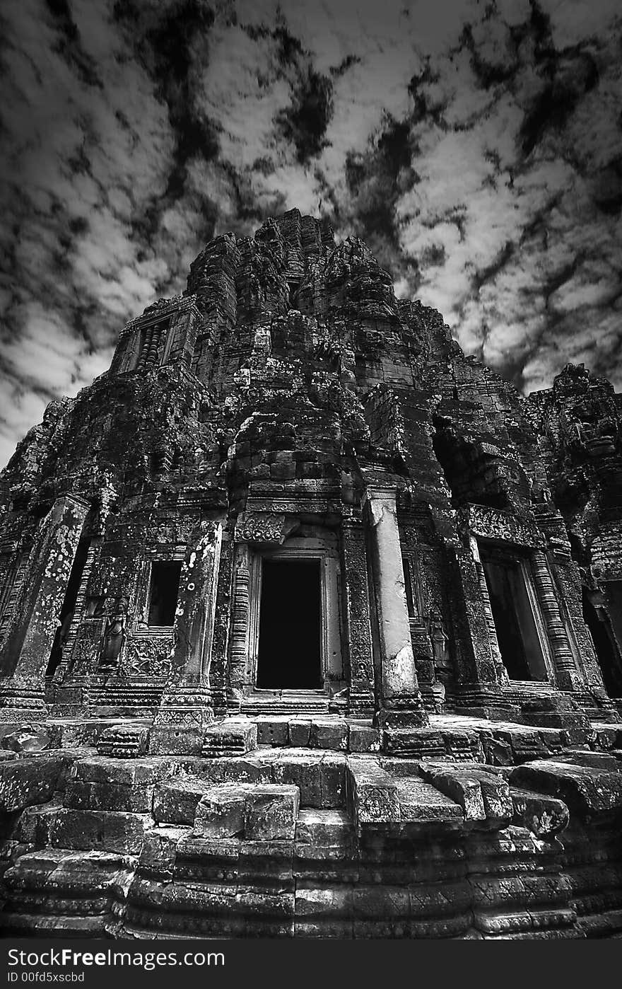 Black and White Photograph of an Ancient Statue. Black and White Photograph of an Ancient Statue