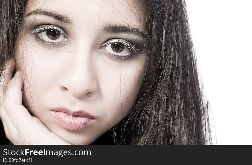 Portrait of a beauty woman model taken in the studio. Portrait of a beauty woman model taken in the studio