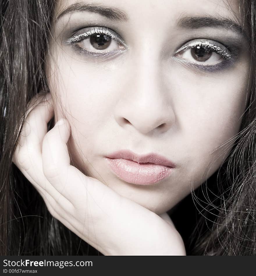 Portrait of a beauty woman model taken in the studio. Portrait of a beauty woman model taken in the studio