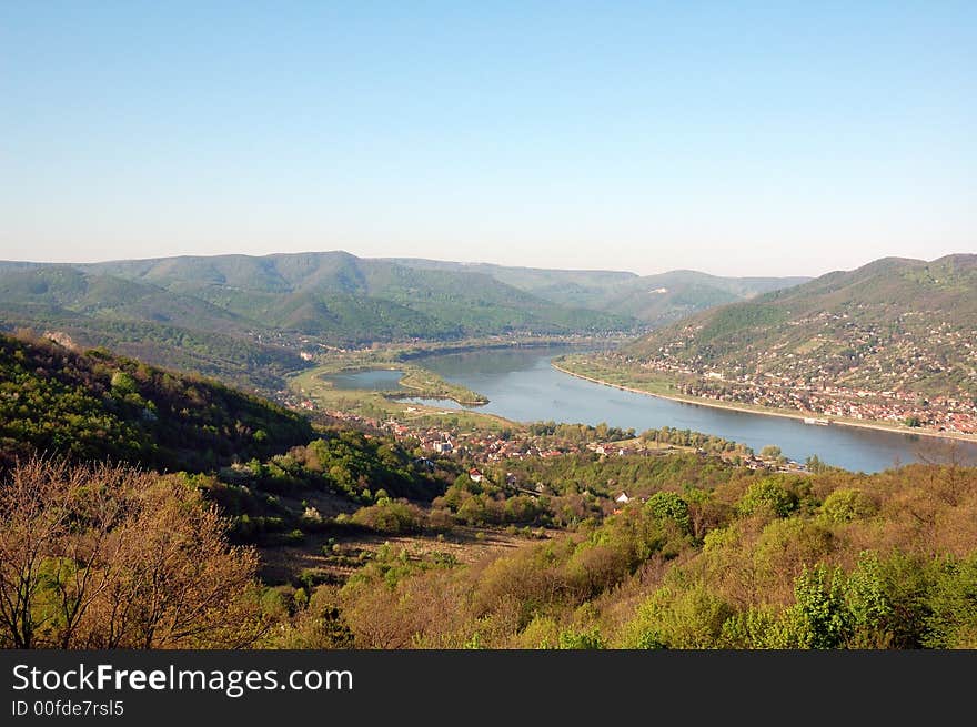 Bend of Danube in Hungary (Visegrad). Bend of Danube in Hungary (Visegrad).