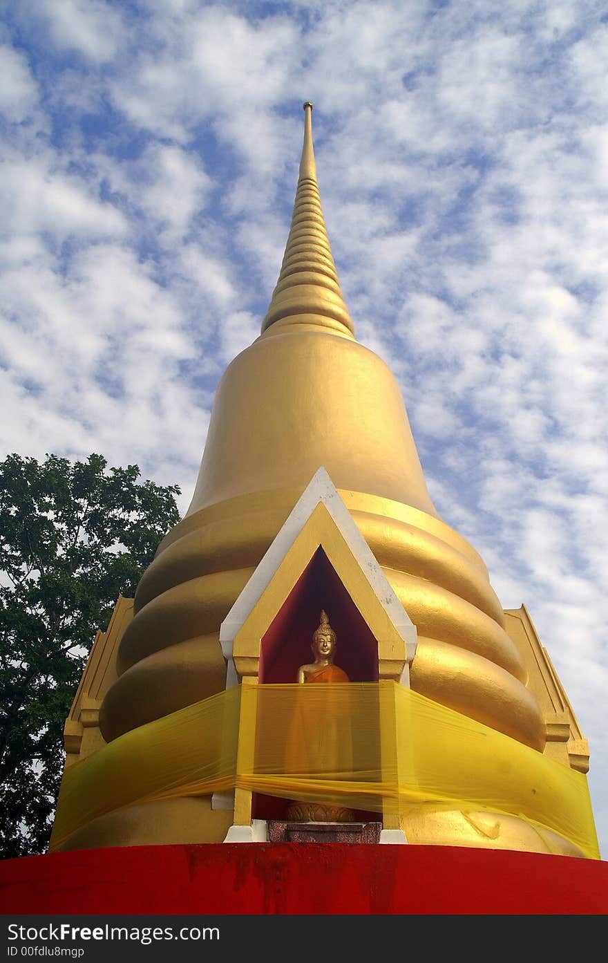 From Nakhon Sawan, golden pagoda on the hill in Thailand. From Nakhon Sawan, golden pagoda on the hill in Thailand