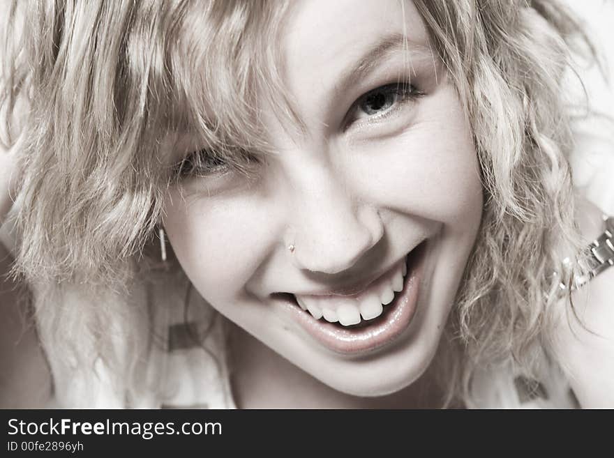 A beauty model portrait taken in the studio. A beauty model portrait taken in the studio