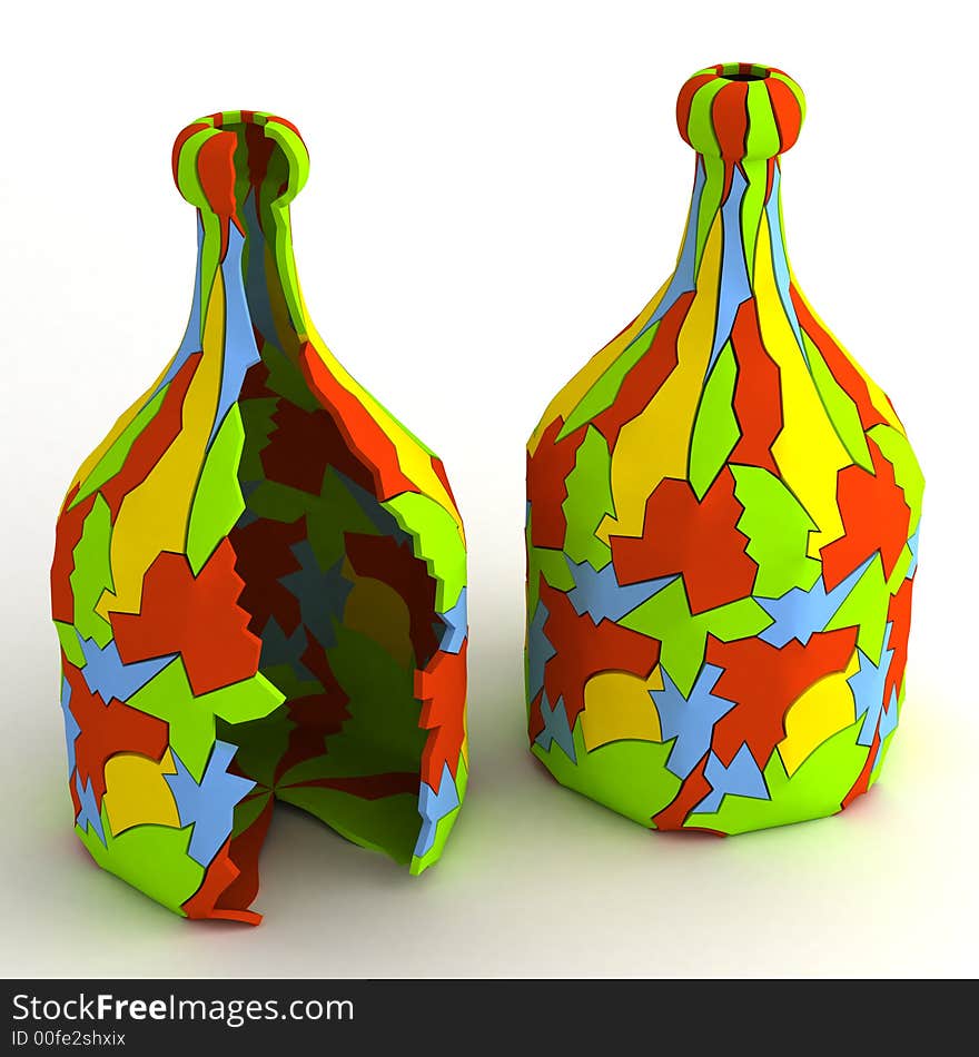 Multicolor Debris Bottle