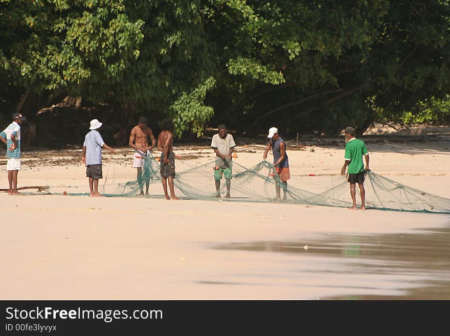 Fishermen and fishing net .