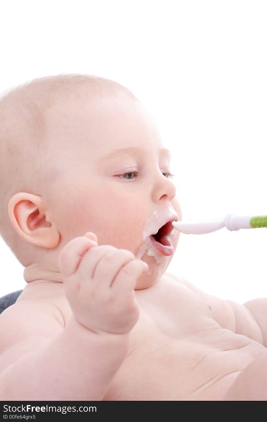 Beautiful baby. Shot in studio. Isolated on white. Beautiful baby. Shot in studio. Isolated on white.