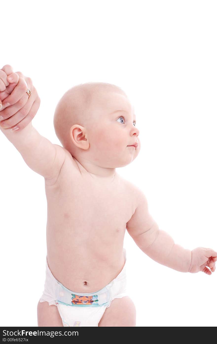 Beautiful baby. Shot in studio. Isolated on white. Beautiful baby. Shot in studio. Isolated on white.