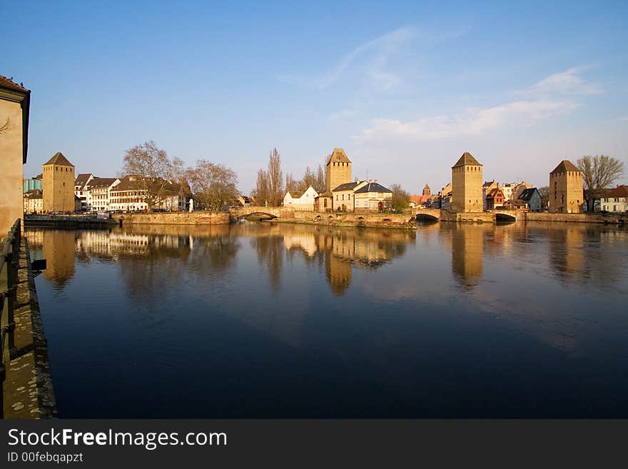 Towers with covered bridges