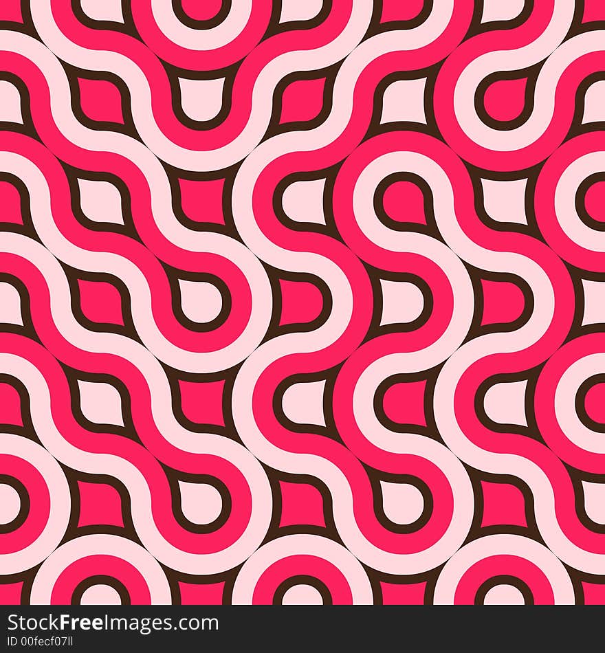 Retro abstract of rounded squares in different hues of pink with brown trim. Retro abstract of rounded squares in different hues of pink with brown trim