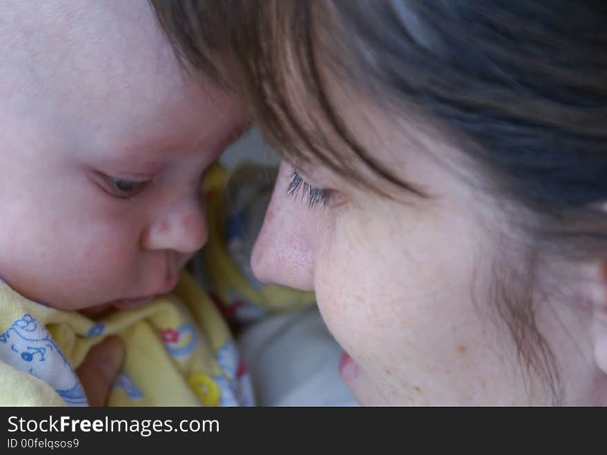 Baby on hands at mother. Baby on hands at mother