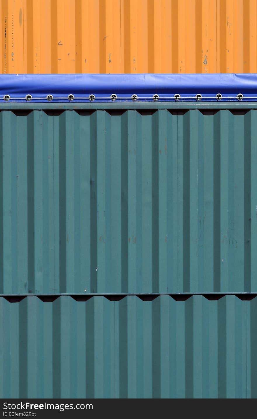 Three containers at different distances. A great containers texture. Three containers at different distances. A great containers texture.