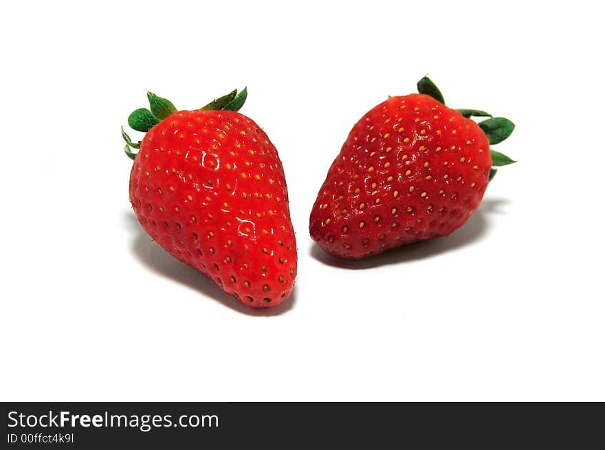 Strawberries isolated on white