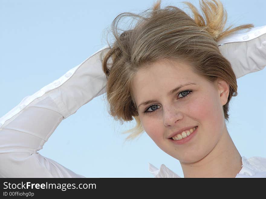 Outdoor photo of a beautiful girl. Outdoor photo of a beautiful girl