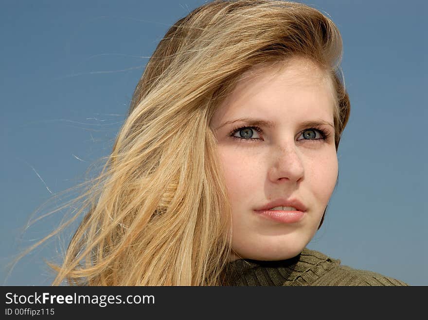 Outdoor photo of a beautiful girl. Outdoor photo of a beautiful girl