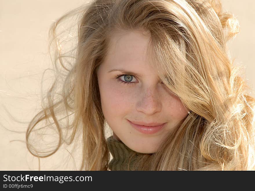 Outdoor photo of a beautiful girl. Outdoor photo of a beautiful girl