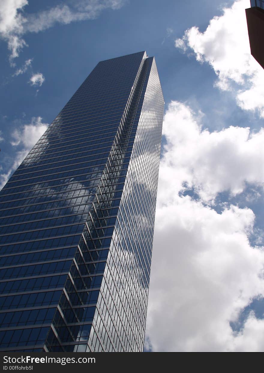 Beautiful reflections of the clouds in the glass bulidings of downtown Dallas. Beautiful reflections of the clouds in the glass bulidings of downtown Dallas