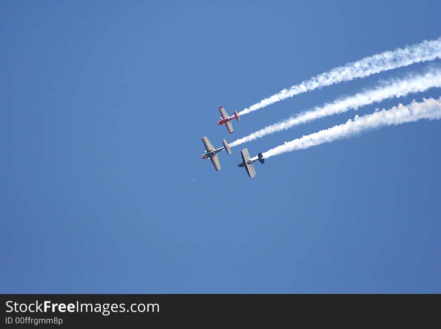 Sport planes on acrobatic formation. Sport planes on acrobatic formation