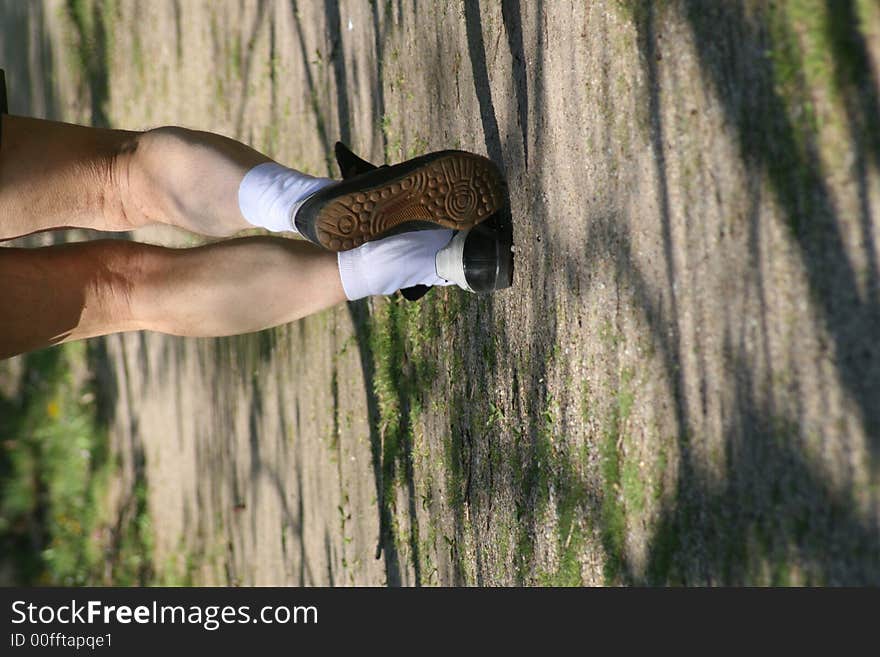 Old man running in the park