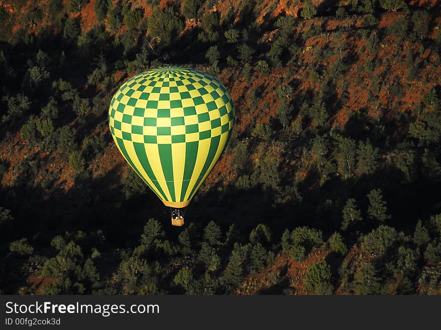 Early morning ballooning in the desert. Sedona Arizona. Early morning ballooning in the desert. Sedona Arizona