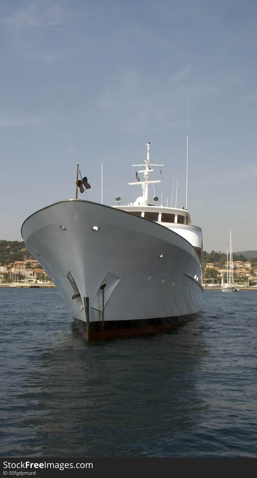 Motor yacht secret life view to the classic bow. Motor yacht secret life view to the classic bow