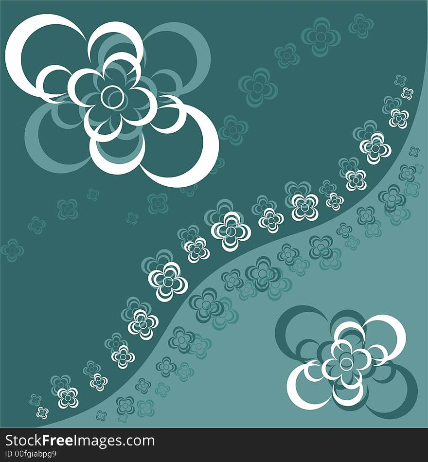 Flowers pattern abstract green background