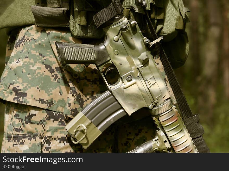 Armed U.S. Marine