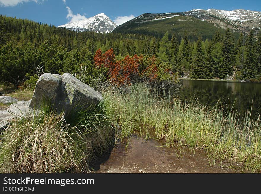 Jamske pleso in High Tatras in Slovakia. Jamske pleso in High Tatras in Slovakia.