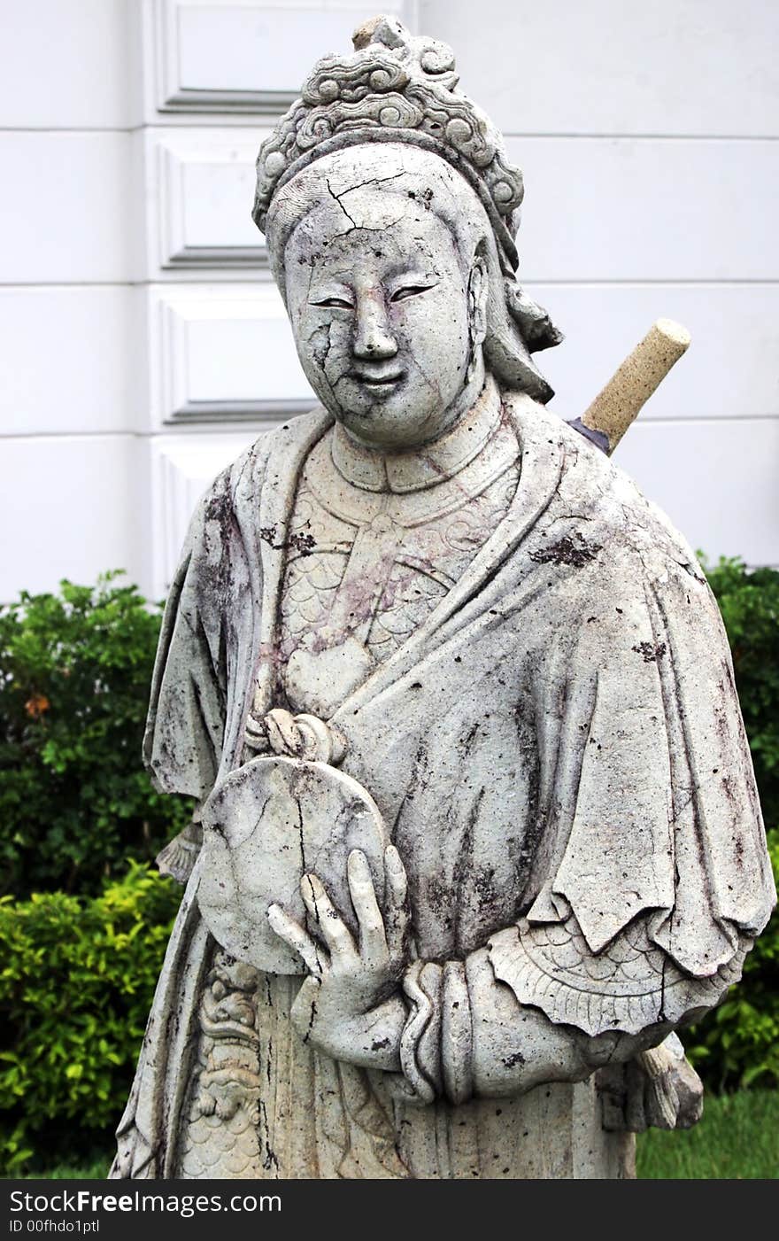 Asian garden statue of a woman