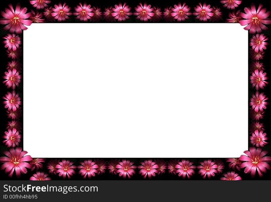 Abstract floral dark frame with pink flowers. Abstract floral dark frame with pink flowers