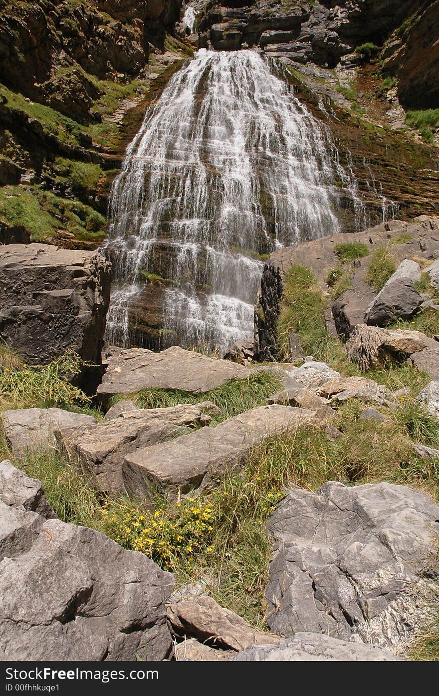 Waterfall in NP Ordesa in Pyrenees. Waterfall in NP Ordesa in Pyrenees.