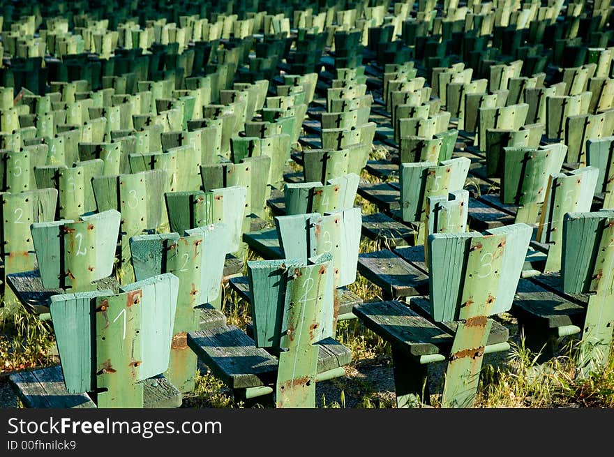 Empty seats of an outdoor theater