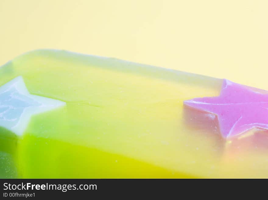 Closeup of a piece of jelly soap. Suited for background. Closeup of a piece of jelly soap. Suited for background.