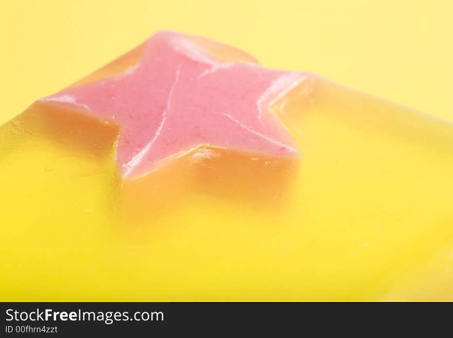 Closeup of a piece of jelly soap. Suited for background. Closeup of a piece of jelly soap. Suited for background.