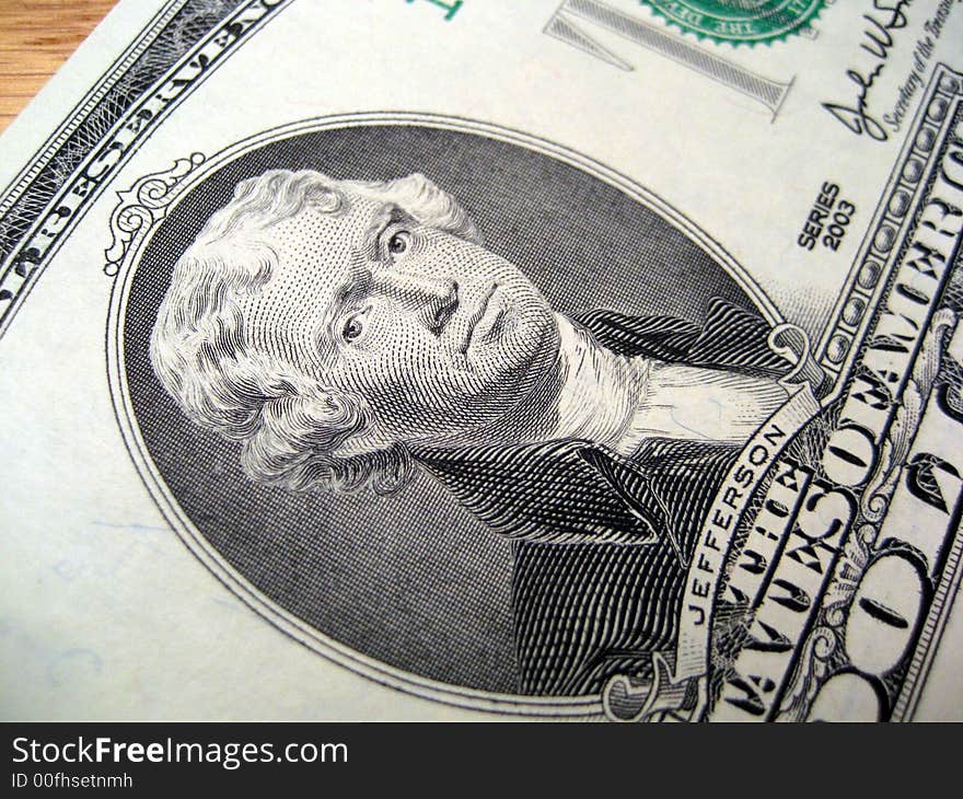 Jefferson on a two dollar bill