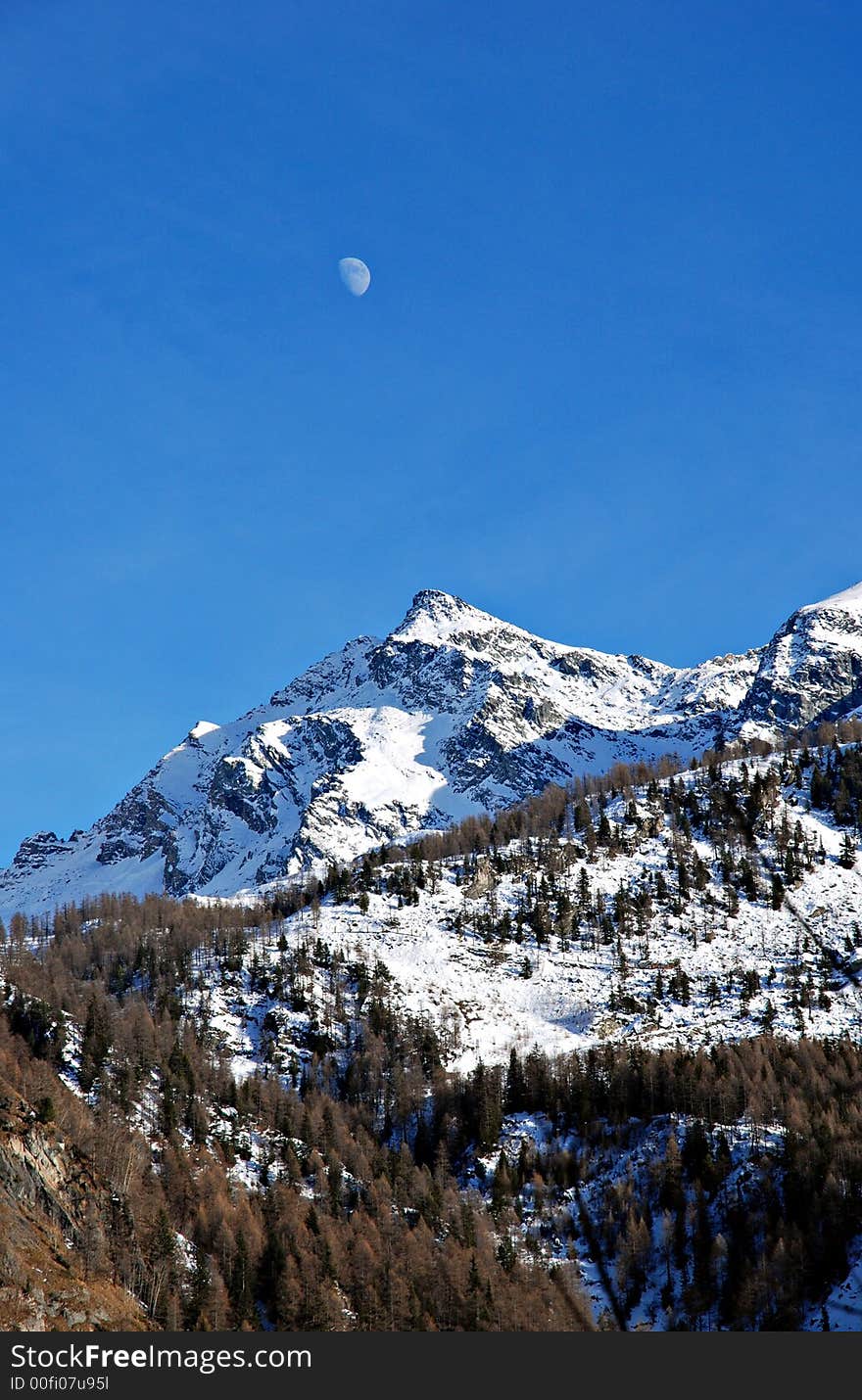 Mountains near Champoluc, Italy, in winter. Mountains near Champoluc, Italy, in winter