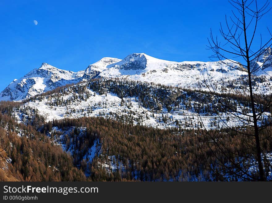 Mountains near Champoluc, Italy, in winter. Mountains near Champoluc, Italy, in winter