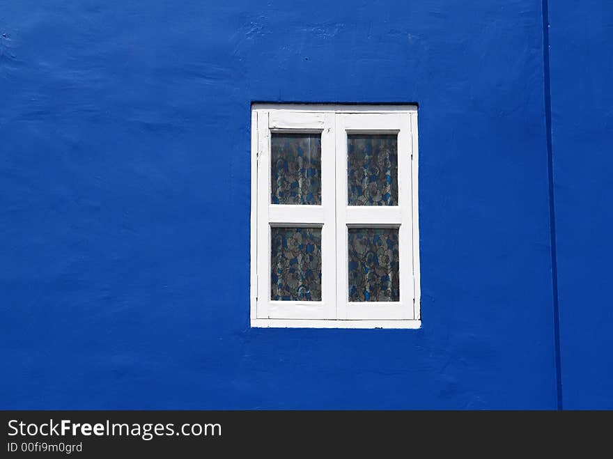 Blue walls and white windows