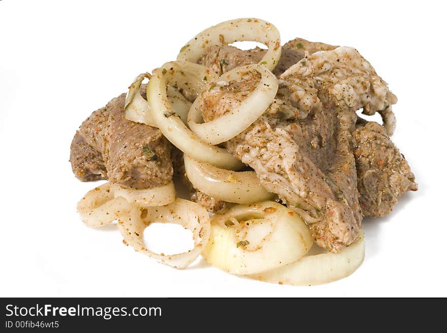 Marinated meat with onion