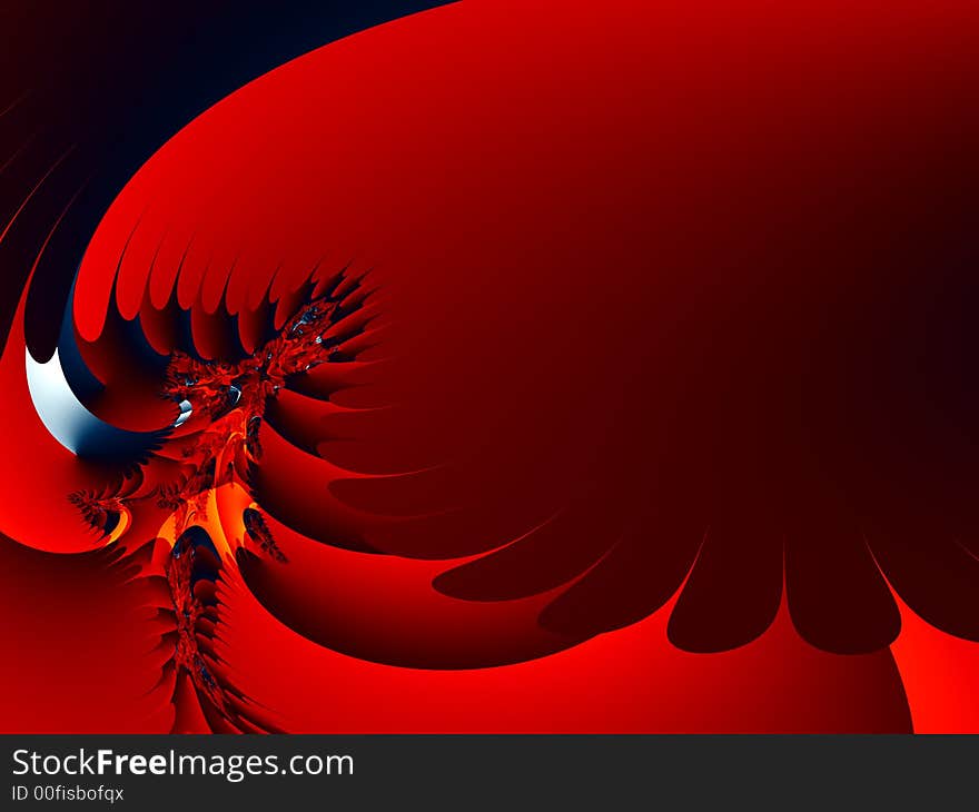 Red spikes is a complex fractal image for futuristic design application