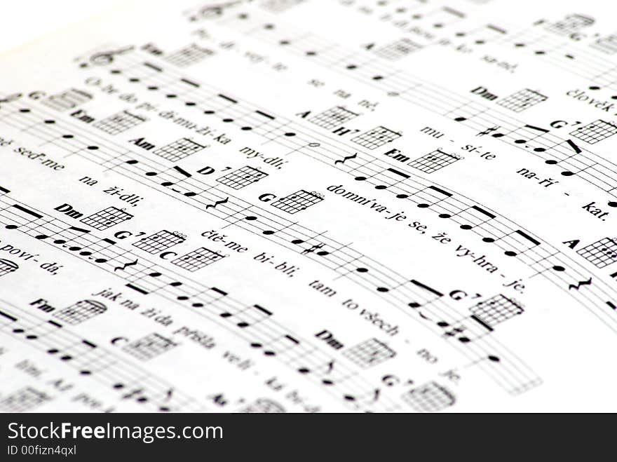 Music notes on white background