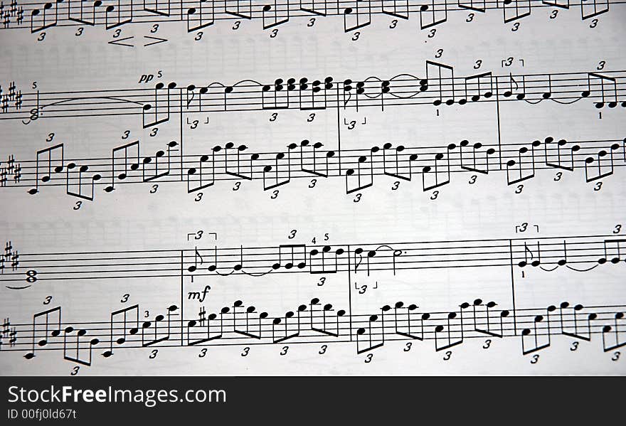 Music notes on white background