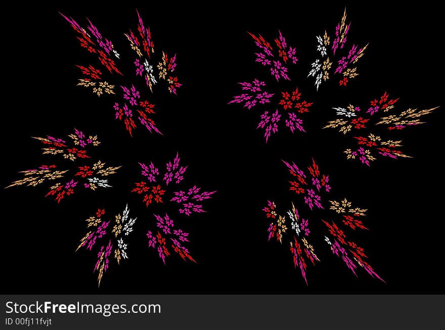 Full frame floral design over black. Full frame floral design over black