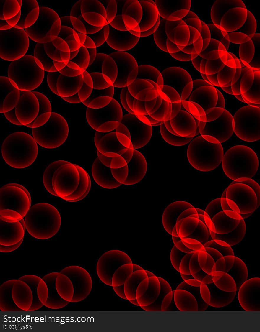 Many red and transparent bubbles/ ballons flying diagonal over black background. Many red and transparent bubbles/ ballons flying diagonal over black background